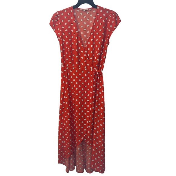 Boden Polka Dot Wrap Dress Hi-Lo Hem Casual Party US 8R - Picture 1 of 7